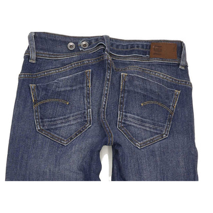 G-Star Midge Saddle Mid Women Blue Straight Slim Stretch Jeans W28 L32