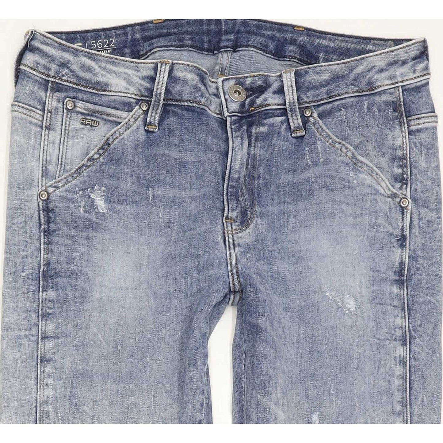 G-Star 5622 Mid Women Blue Skinny Slim Stretch Jeans W28 L29