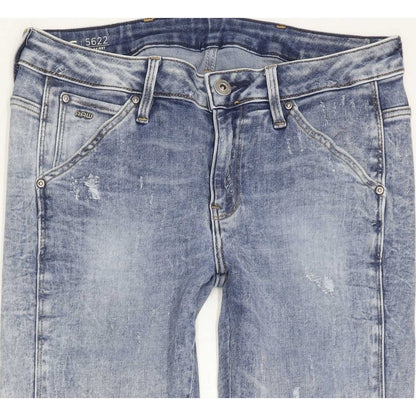 G-Star 5622 Mid Women Blue Skinny Slim Stretch Jeans W28 L29