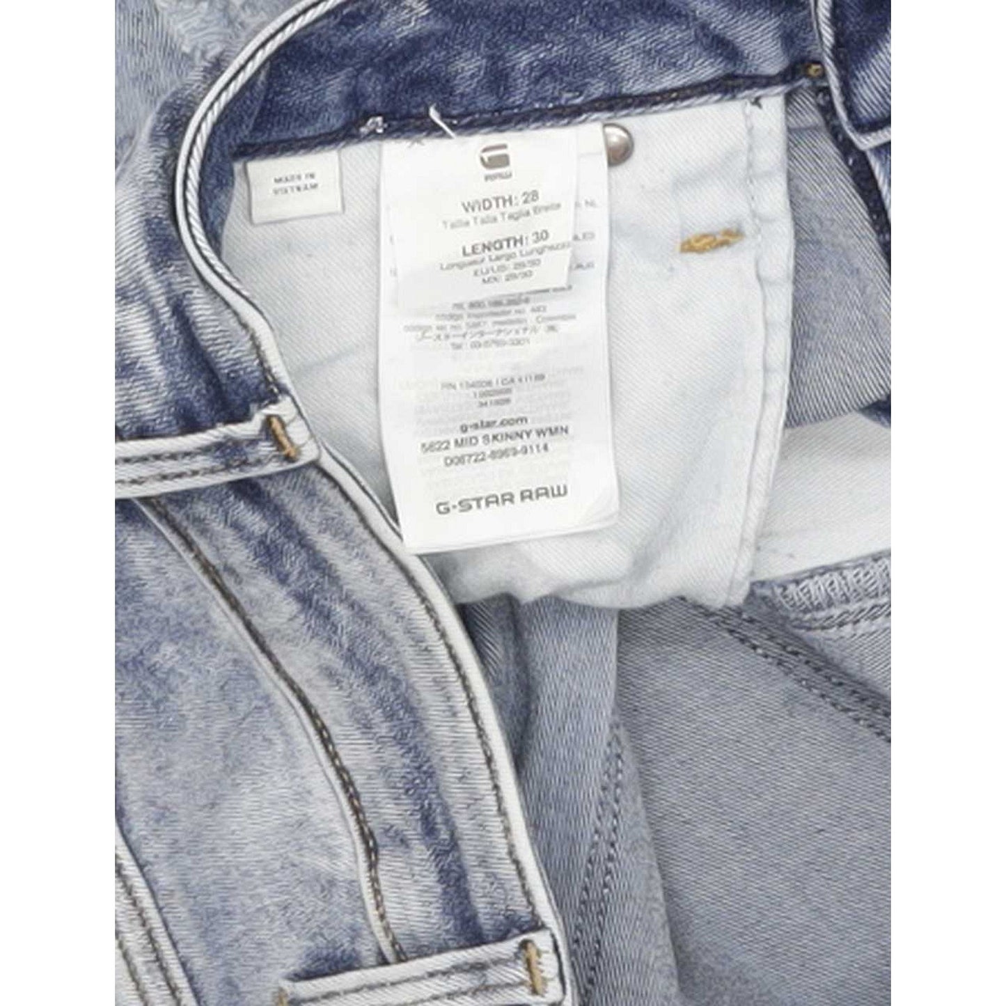 G-Star 5622 Mid Women Blue Skinny Slim Stretch Jeans W28 L29