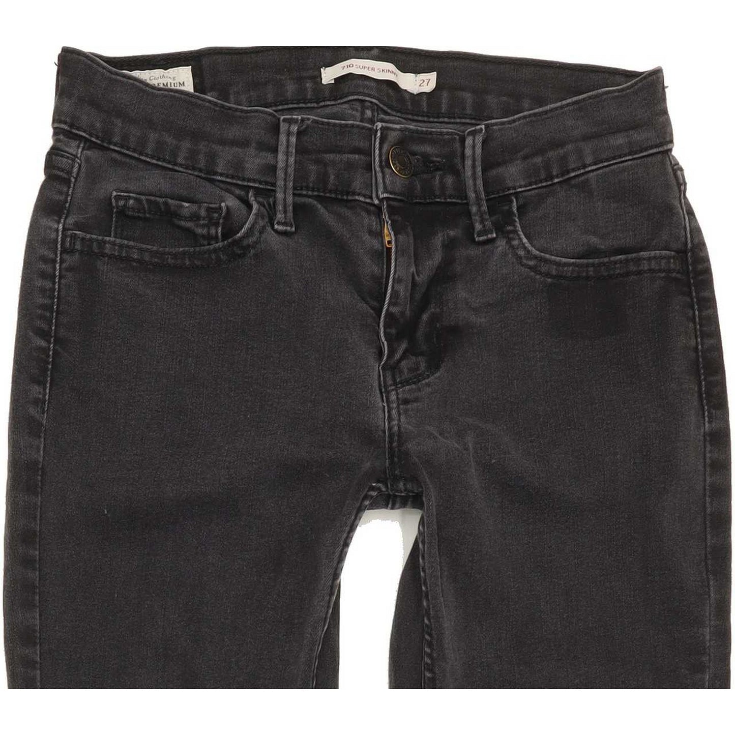 Levi's 710 Super Women Charcoal Skinny Slim Stretch Jeans W27 L29