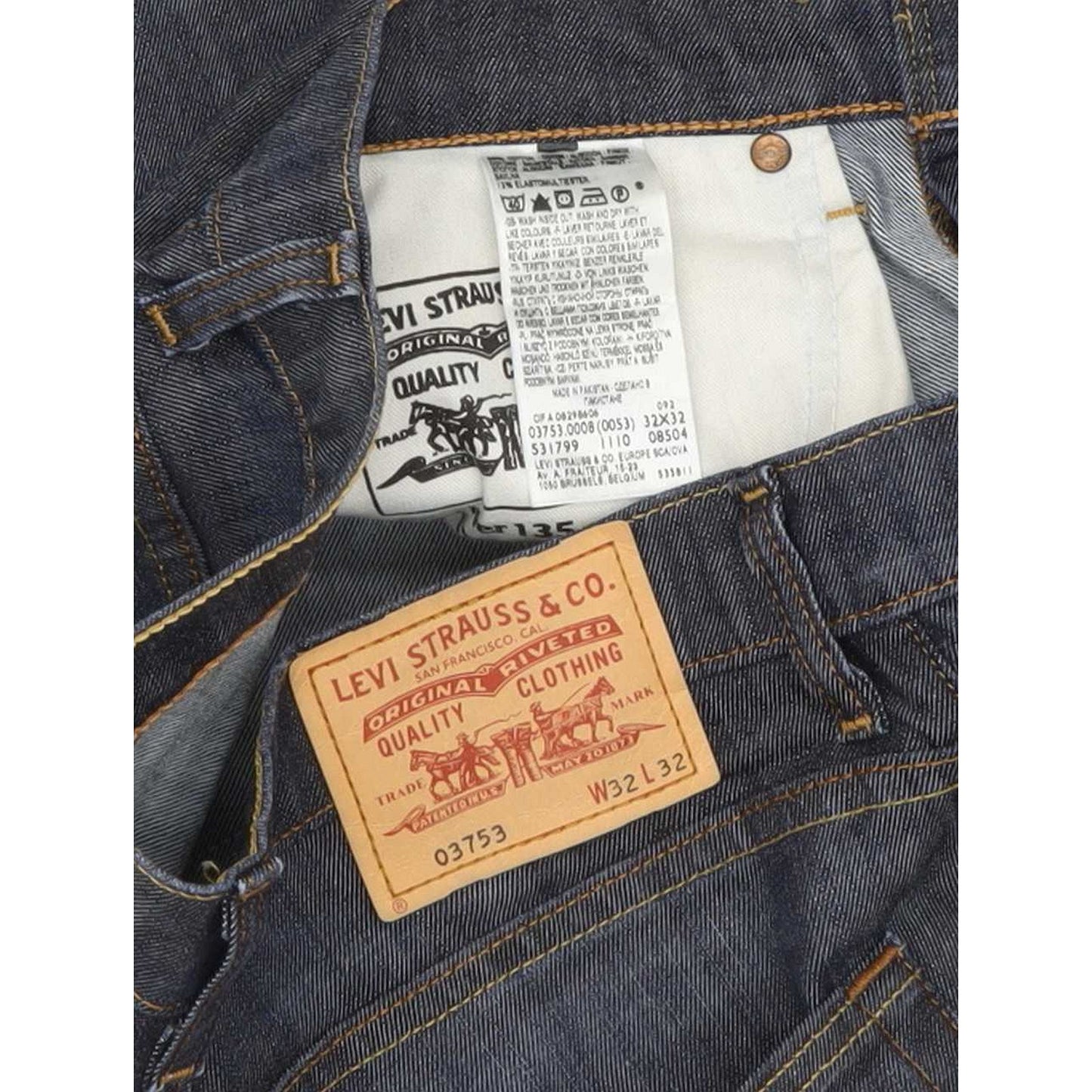 Levi's 753 Men Blue Straight Regular Stretch Jeans W32 L32