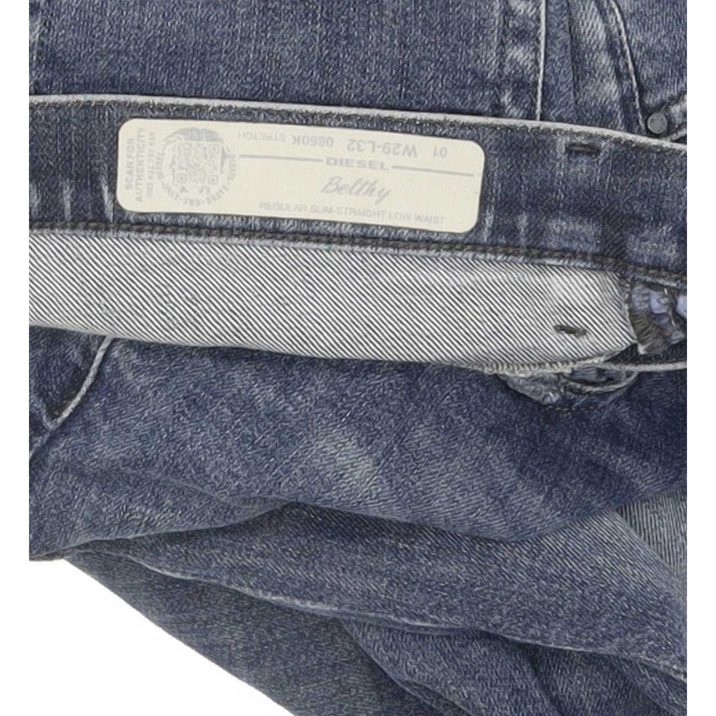 Diesel Belthy Women Blue Straight Slim Stretch Jeans W29 L30