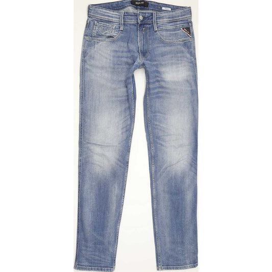 Replay Anabass Men Blue Straight Regular Stretch Jeans W31 L32