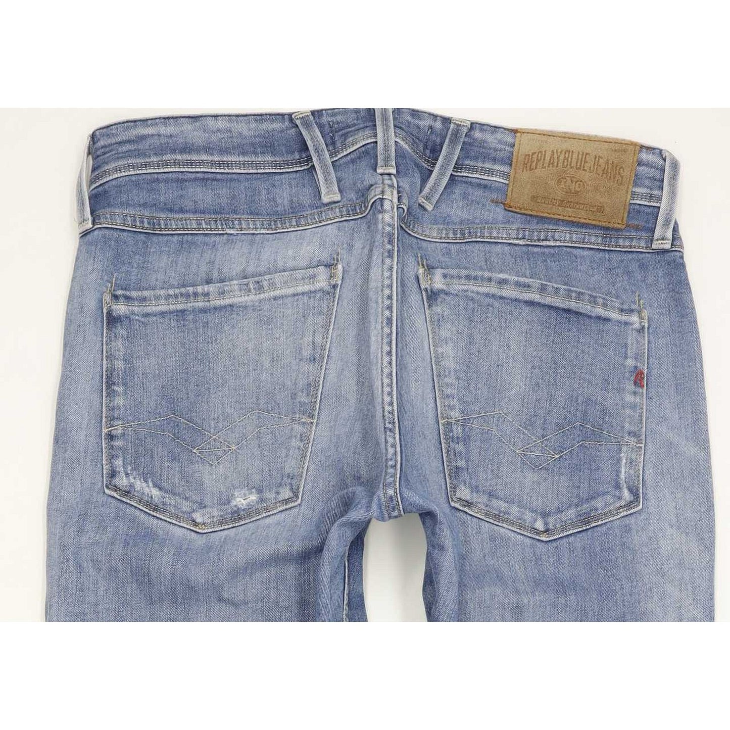 Replay Anabass Men Blue Straight Regular Stretch Jeans W31 L32