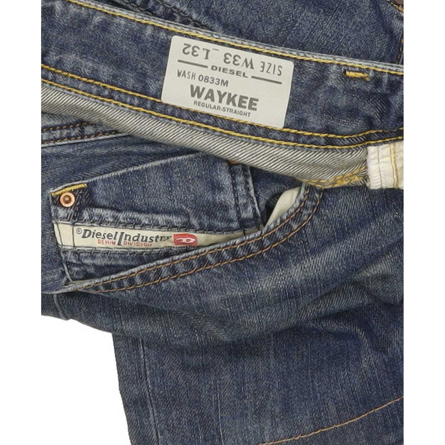 Diesel Waykee 0833M Men Blue Straight Regular Jeans W34 L26