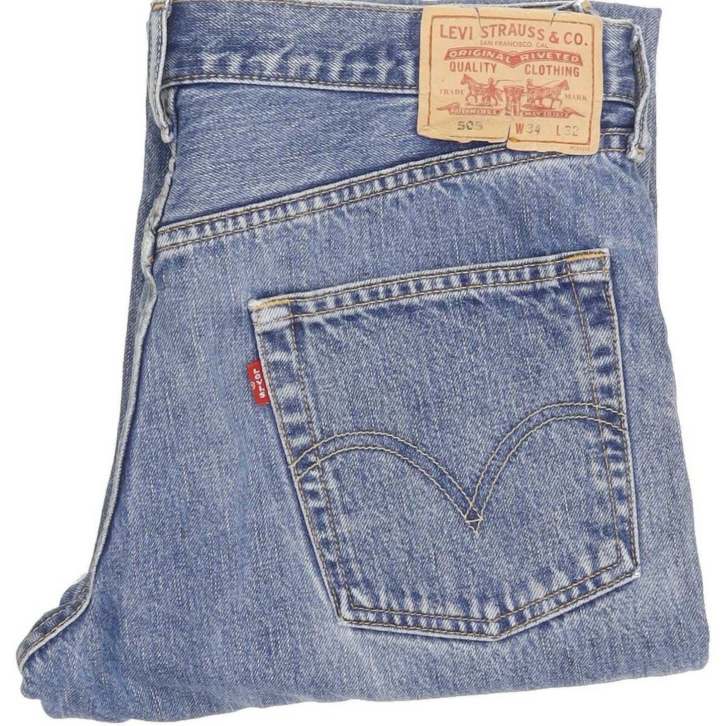 Levi's 505 Men Blue Straight Regular Jeans W34 L27