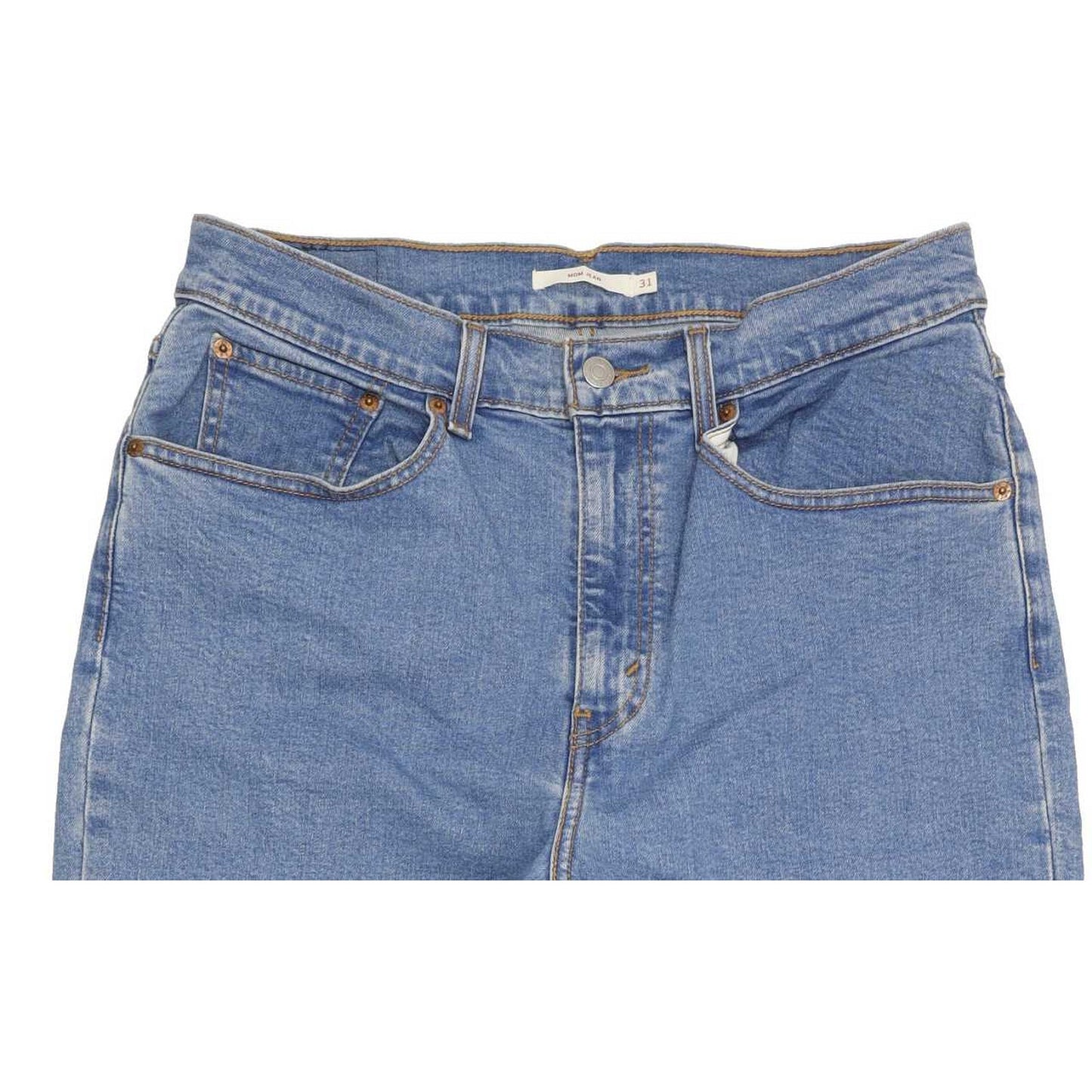 Levi's Blue Straight Relaxed Mom Stretch Jeans High Waisted W31 L26