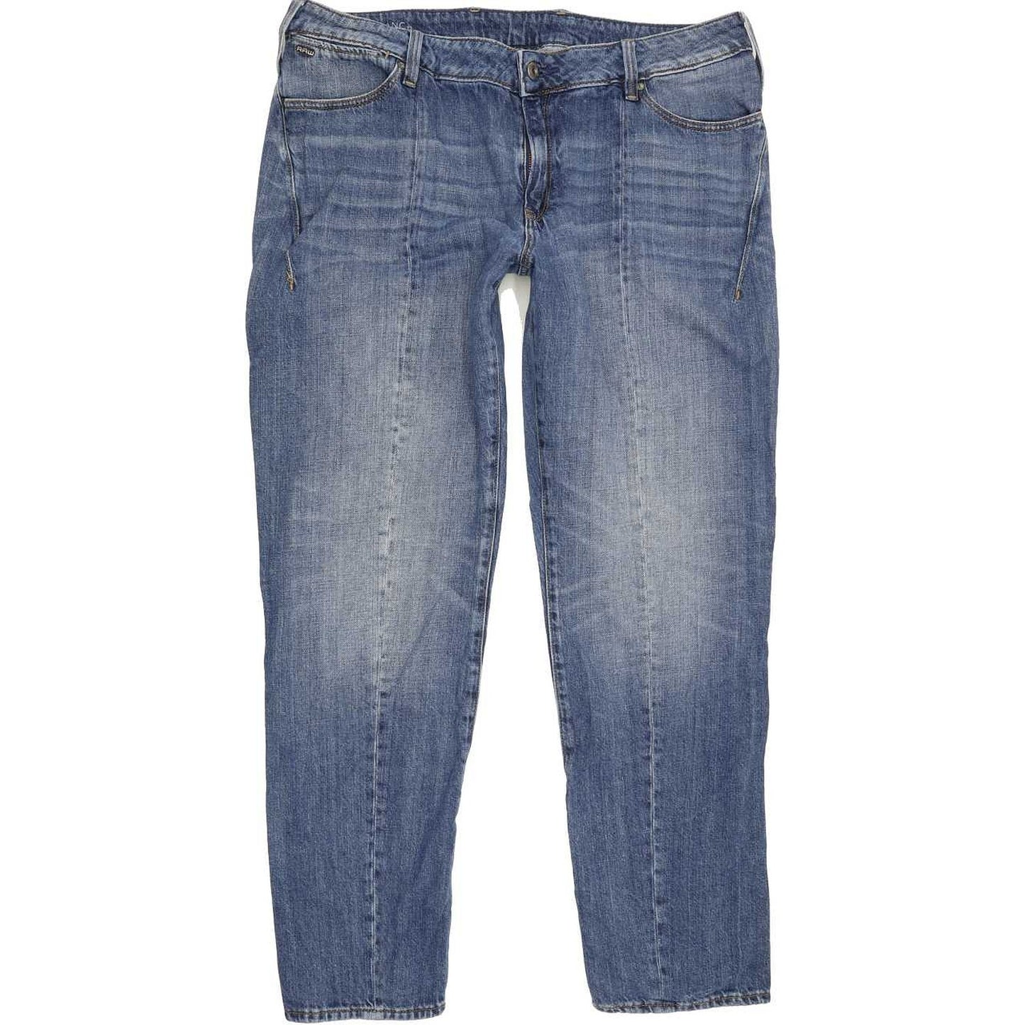 G-Star Lanc 3C Mid Women Blue Straight Loose Boyfriend Jeans W32 L32