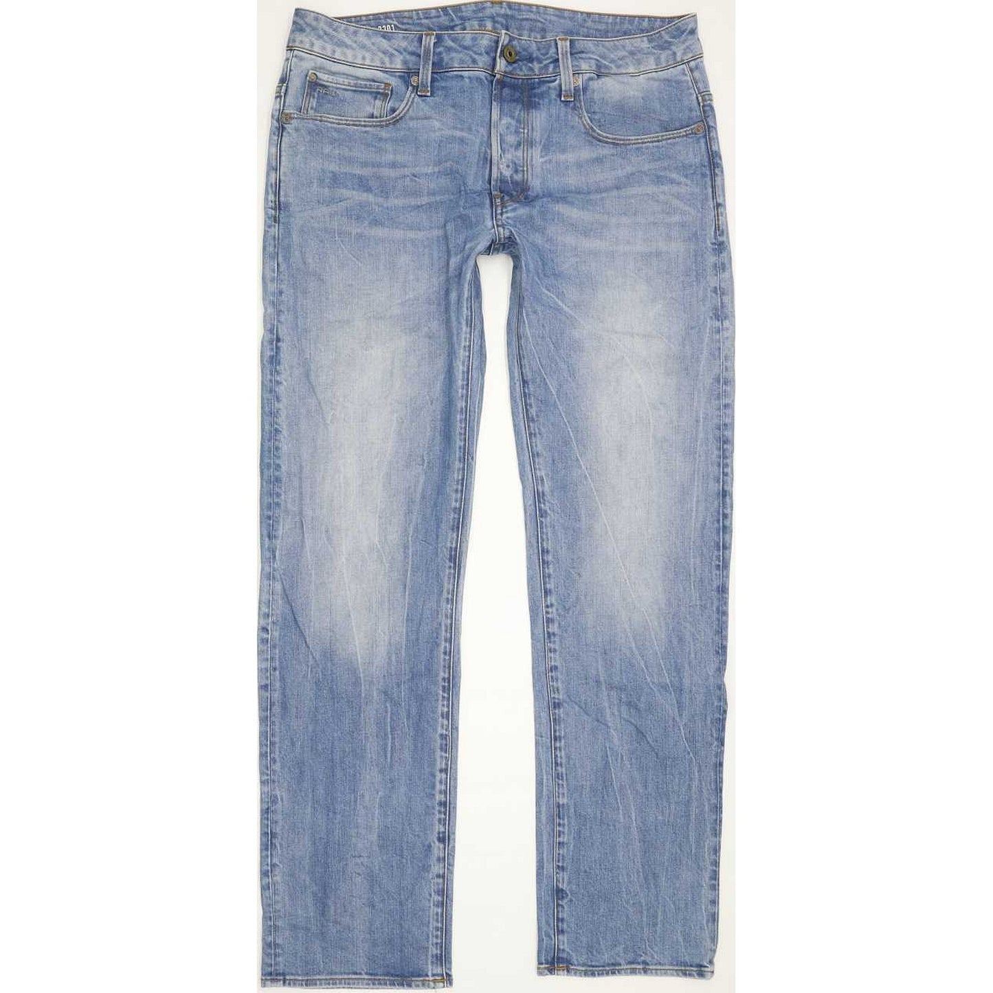 G-Star 3301 Men Blue Straight Regular Stretch Jeans W32 L31