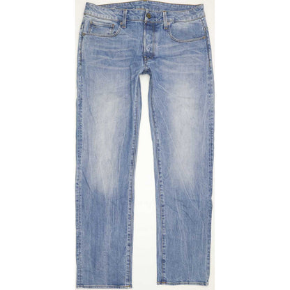 G-Star 3301 Men Blue Straight Regular Stretch Jeans W32 L31