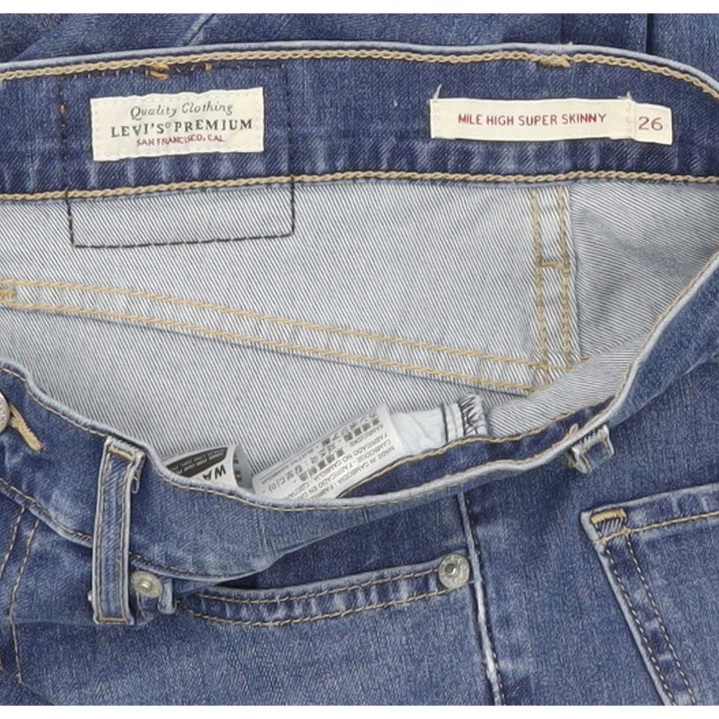Levi's Mile High Rise Women Blue Skinny Stretch Jeans W26 L29