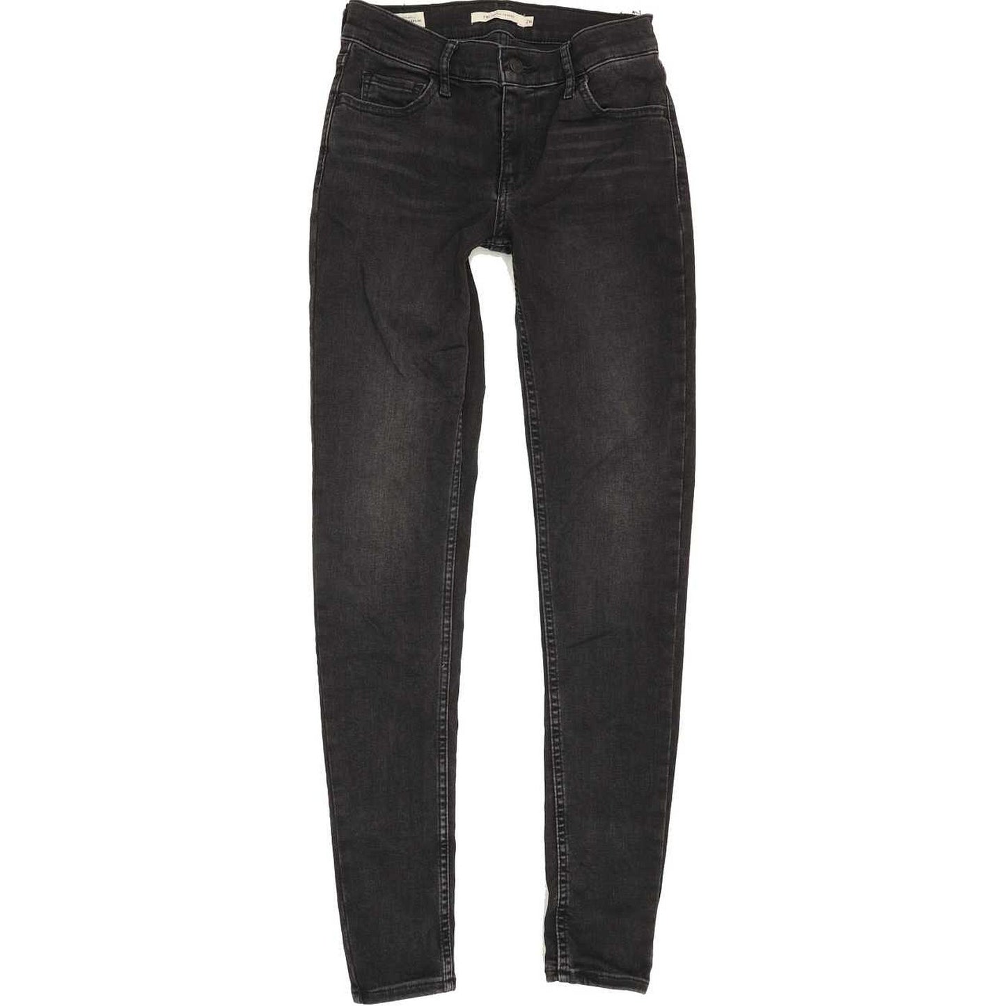 Levi's 710 Super Women Black Skinny Slim Stretch Jeans W26 L29