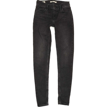 Levi's 710 Super Women Black Skinny Slim Stretch Jeans W26 L29