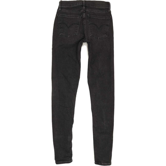 Levi's 710 Super Women Black Skinny Slim Stretch Jeans W26 L29