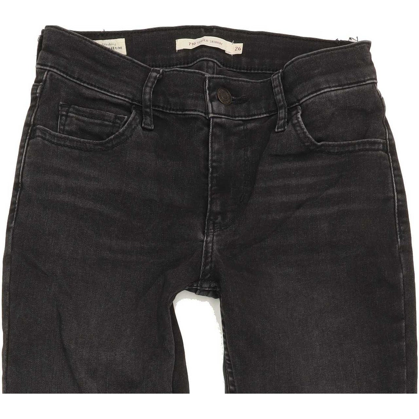 Levi's 710 Super Women Black Skinny Slim Stretch Jeans W26 L29