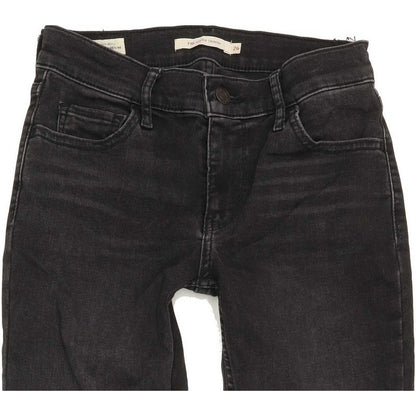 Levi's 710 Super Women Black Skinny Slim Stretch Jeans W26 L29