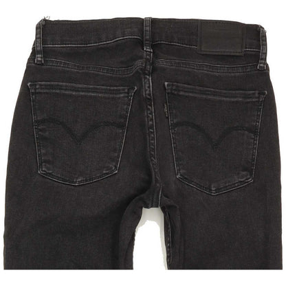 Levi's 710 Super Women Black Skinny Slim Stretch Jeans W26 L29