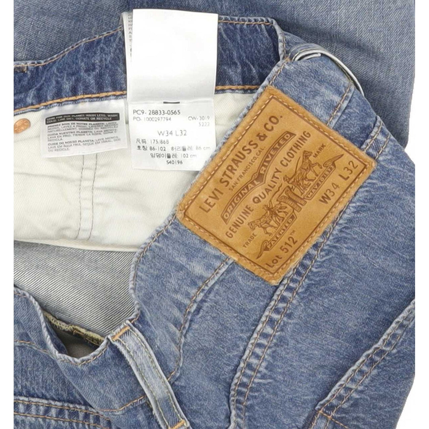 Levi's 512 Men Blue Tapered Slim Stretch Jeans W34 L31