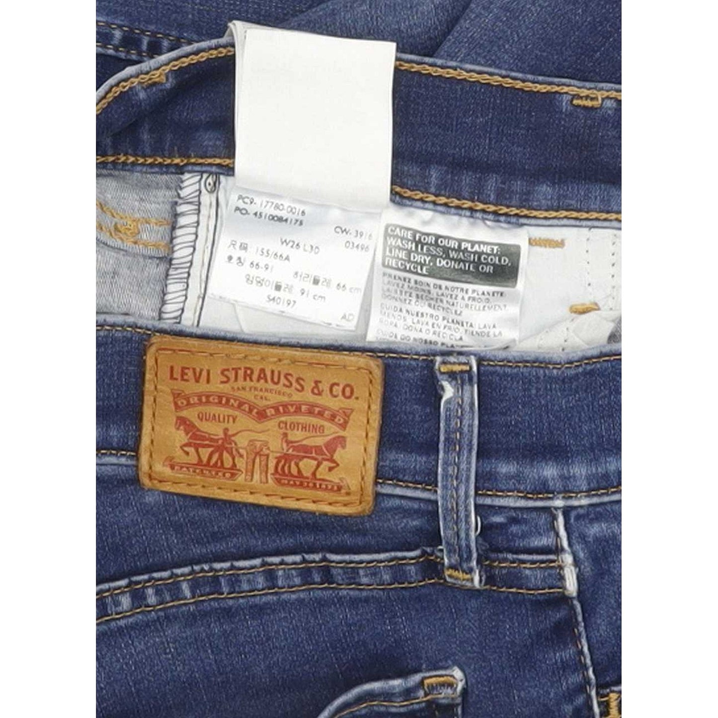 Levi's 710 Super Women Blue Skinny Slim Stretch Jeans W26 L29