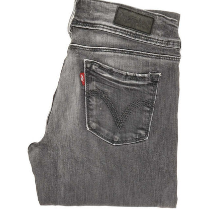 Levi's 571 Women Grey Straight Slim Stretch Jeans W28 L31
