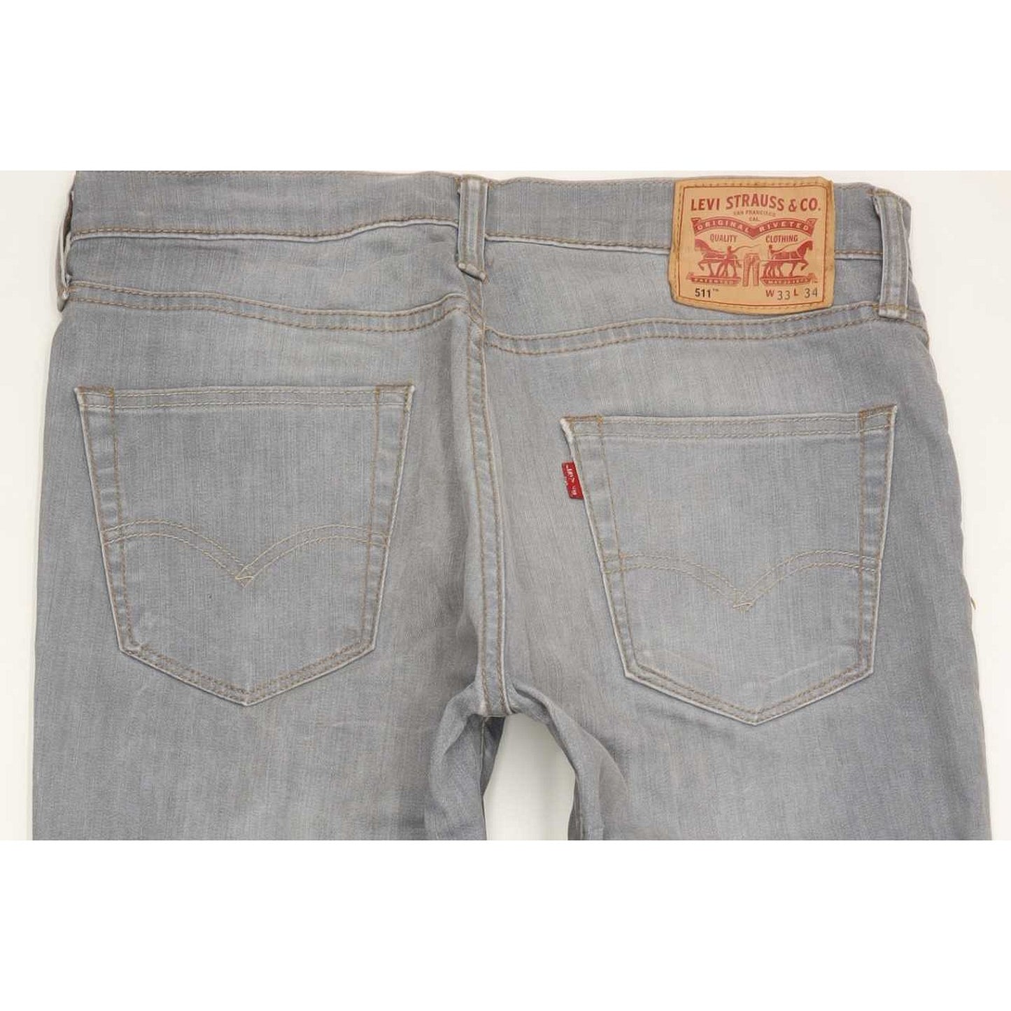 Levi's 511 Men Grey Straight Slim Stretch Jeans W33 L33