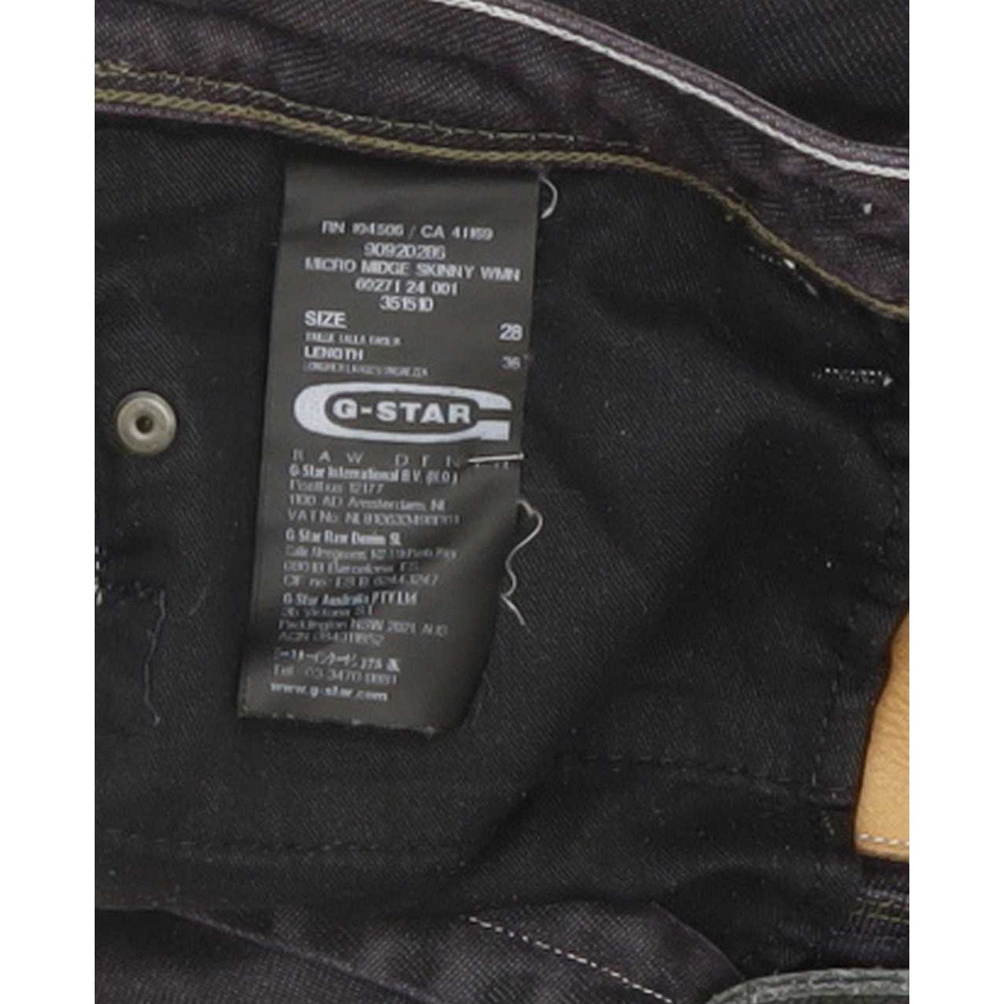 G-Star Micro Midge Women Blue Skinny Slim Stretch Jeans W28 L35