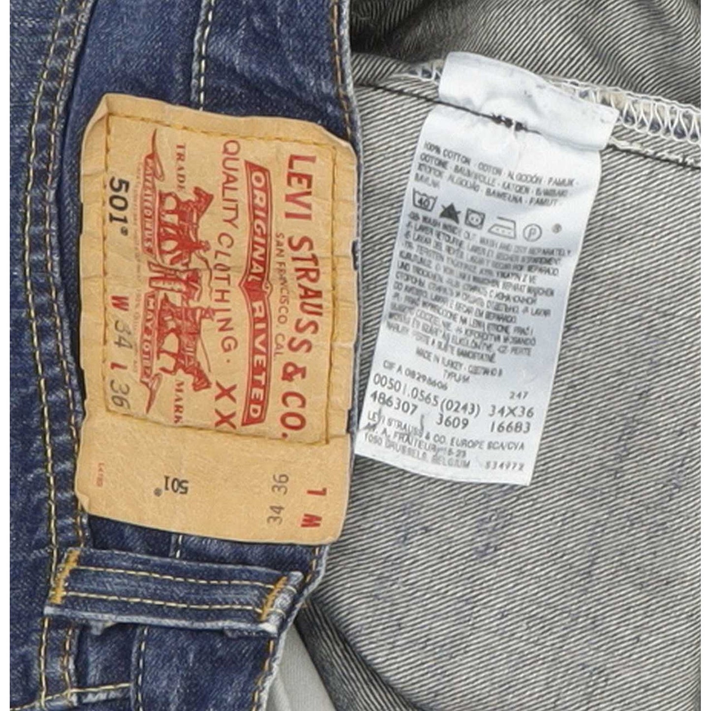 Levi's 501 Men Blue Straight Regular Jeans W34 L32
