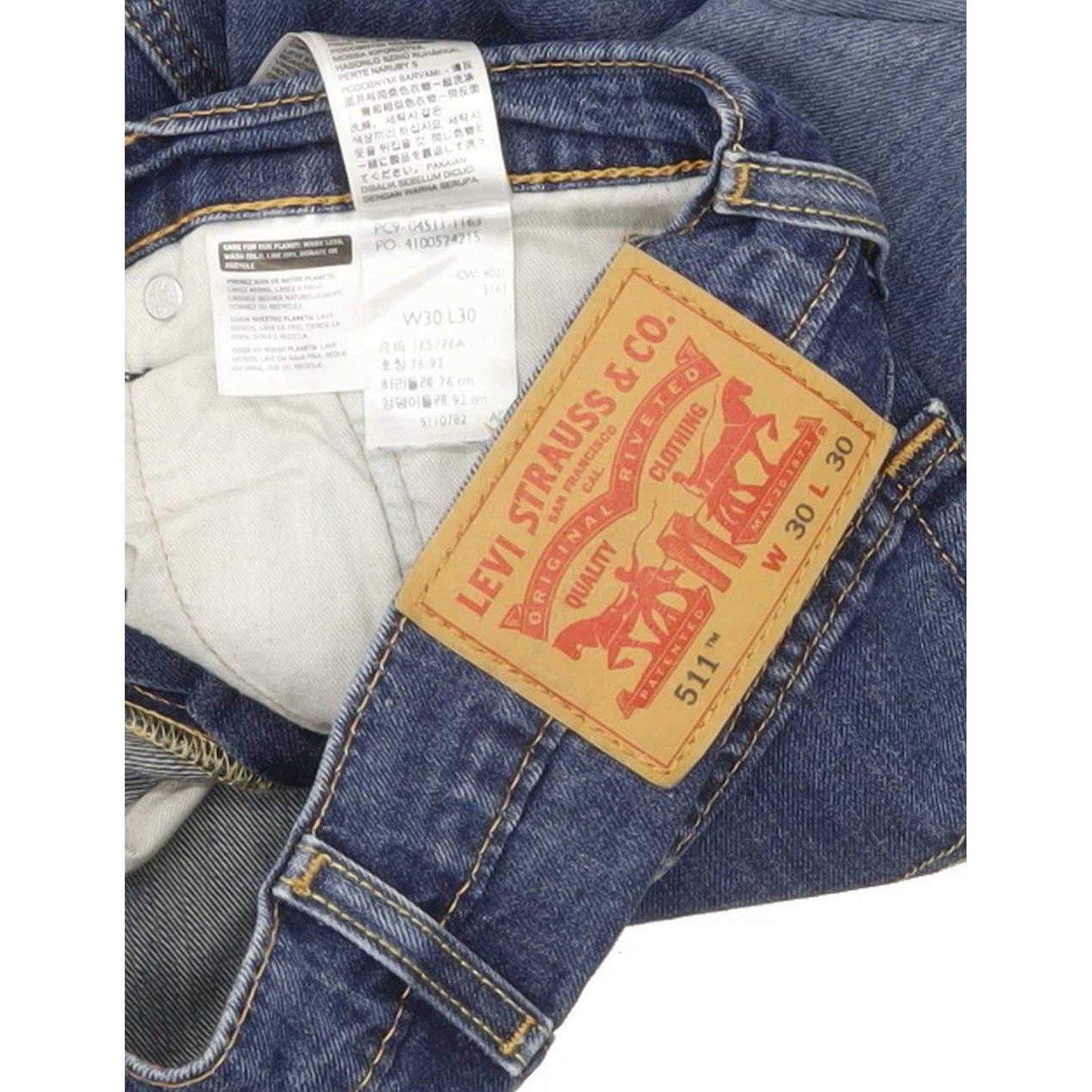 Levi's 511 Men Blue Straight Slim Stretch Jeans W30 L29
