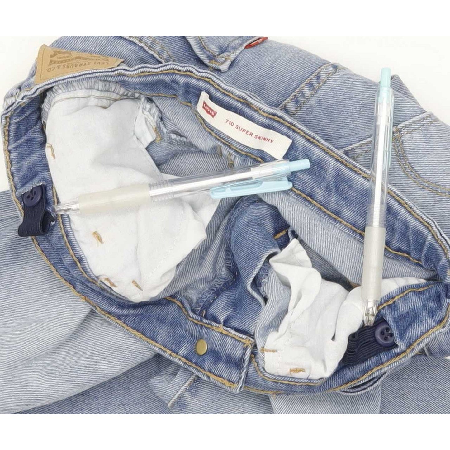 Levi's 710 Super Kids Blue Skinny Slim Stretch Jeans W26 L29