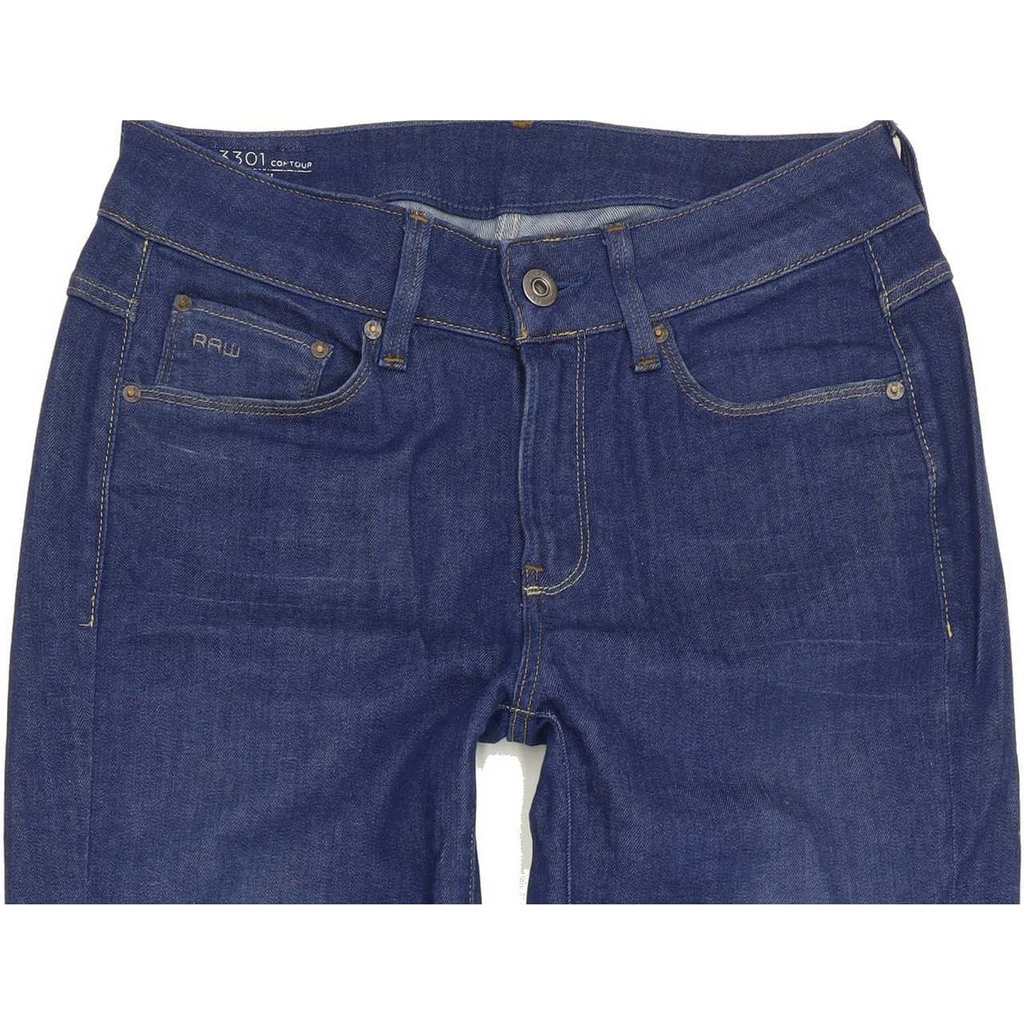 G-Star 3301 Contour High Women Blue Straight Regular Stretch Jeans W27 L28