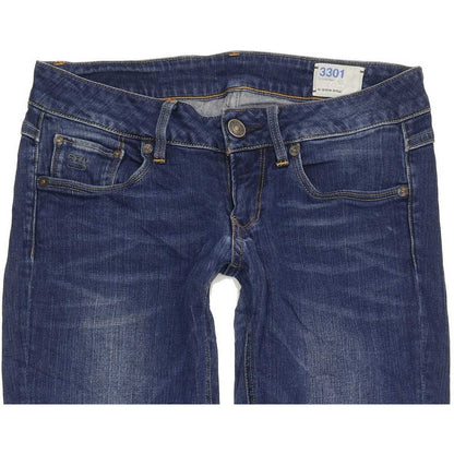 G-Star 3301 Women Blue Straight Slim Stretch Jeans W28 L28
