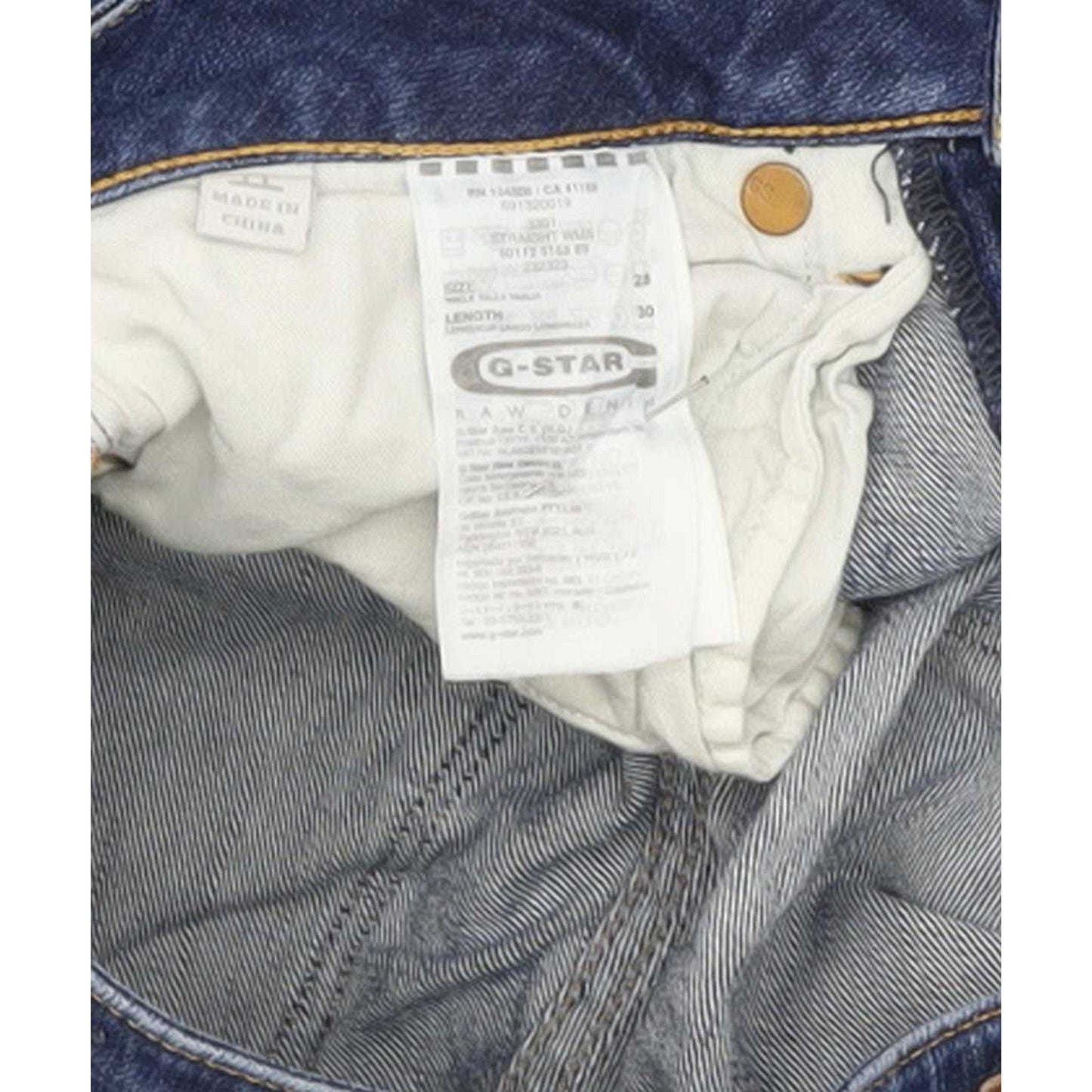 G-Star 3301 Women Blue Straight Slim Stretch Jeans W28 L28