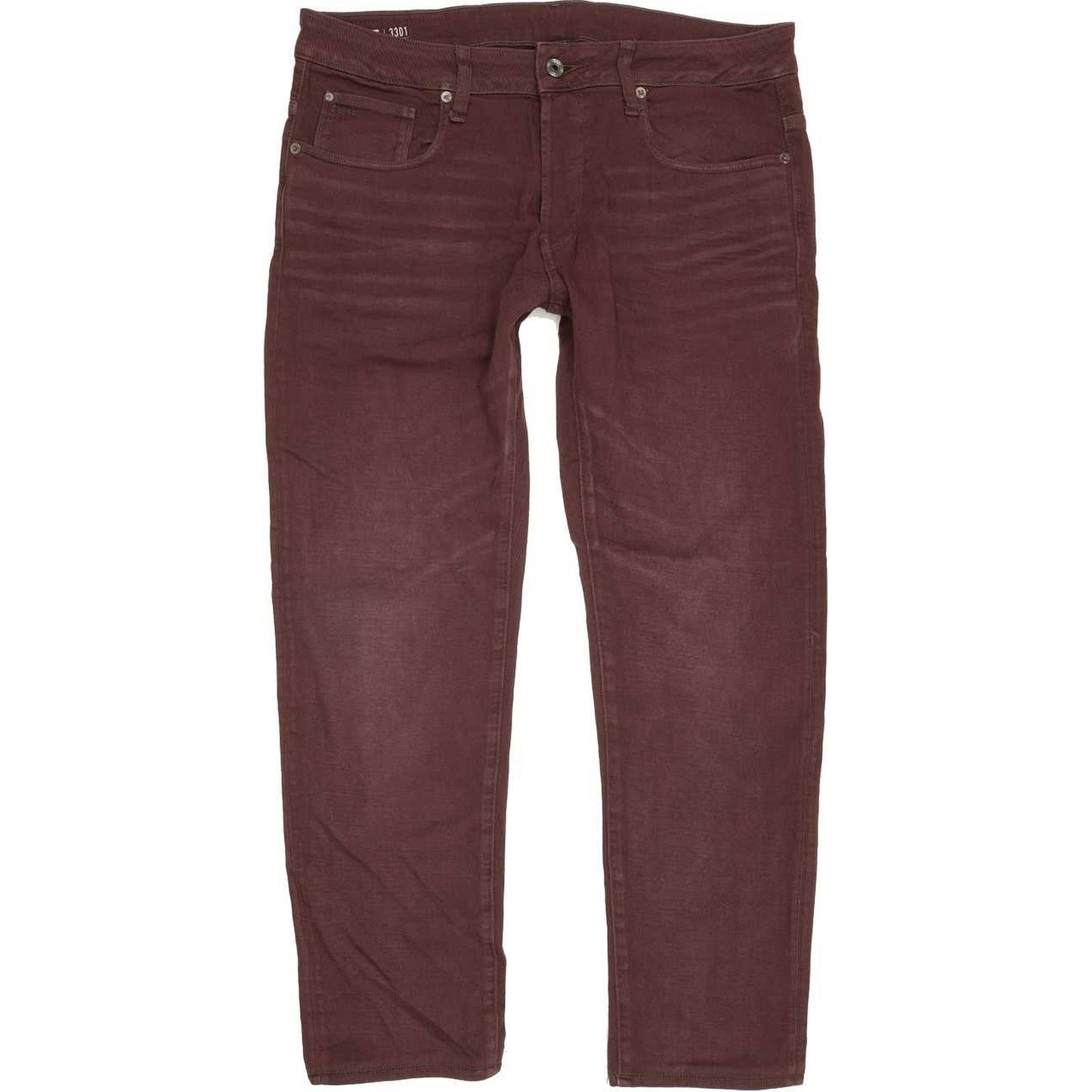 G-Star 3301 Men Purple Straight Slim Stretch Jeans W36 L28