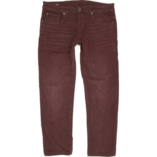 G-Star 3301 Men Purple Straight Slim Stretch Jeans W36 L28