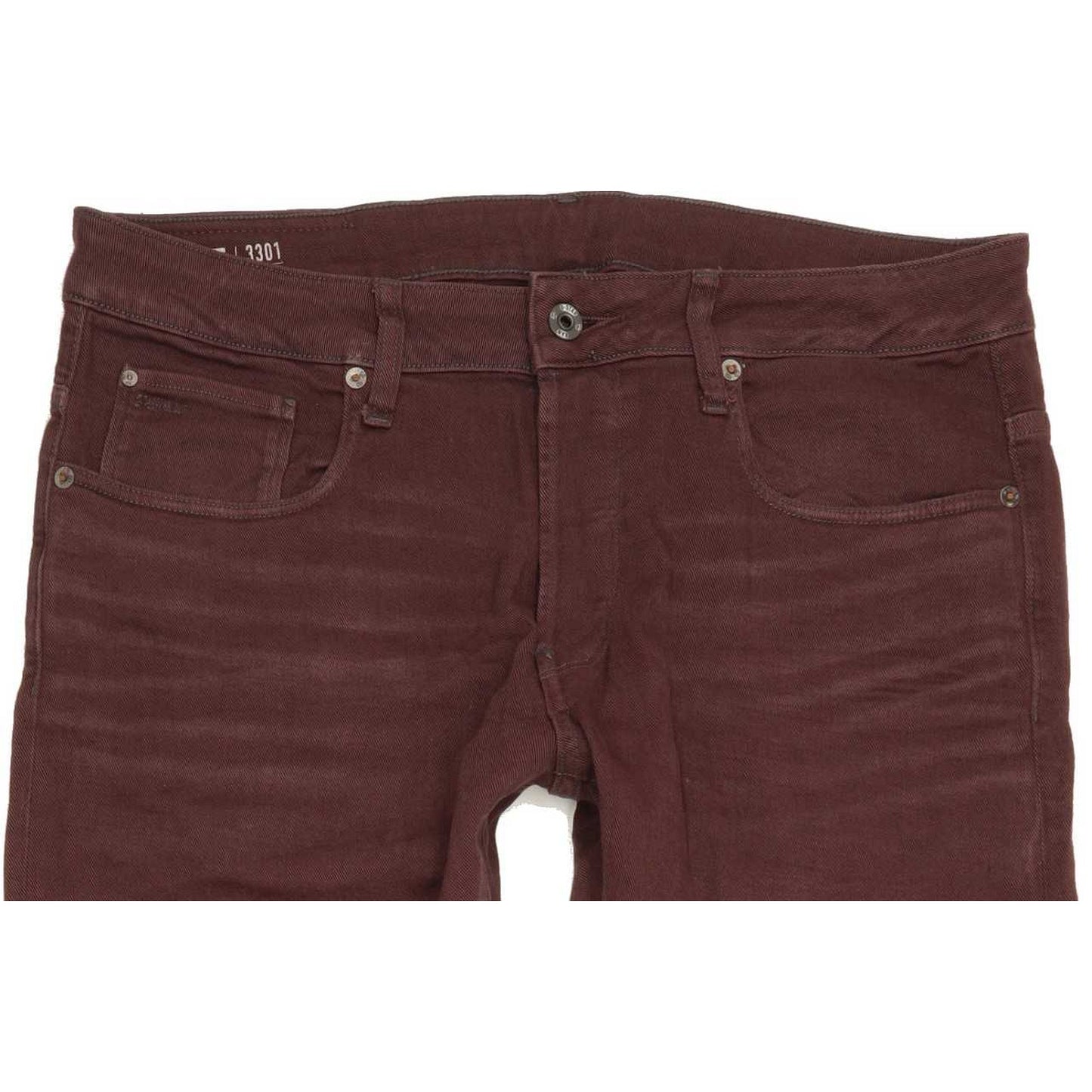 G-Star 3301 Men Purple Straight Slim Stretch Jeans W36 L28