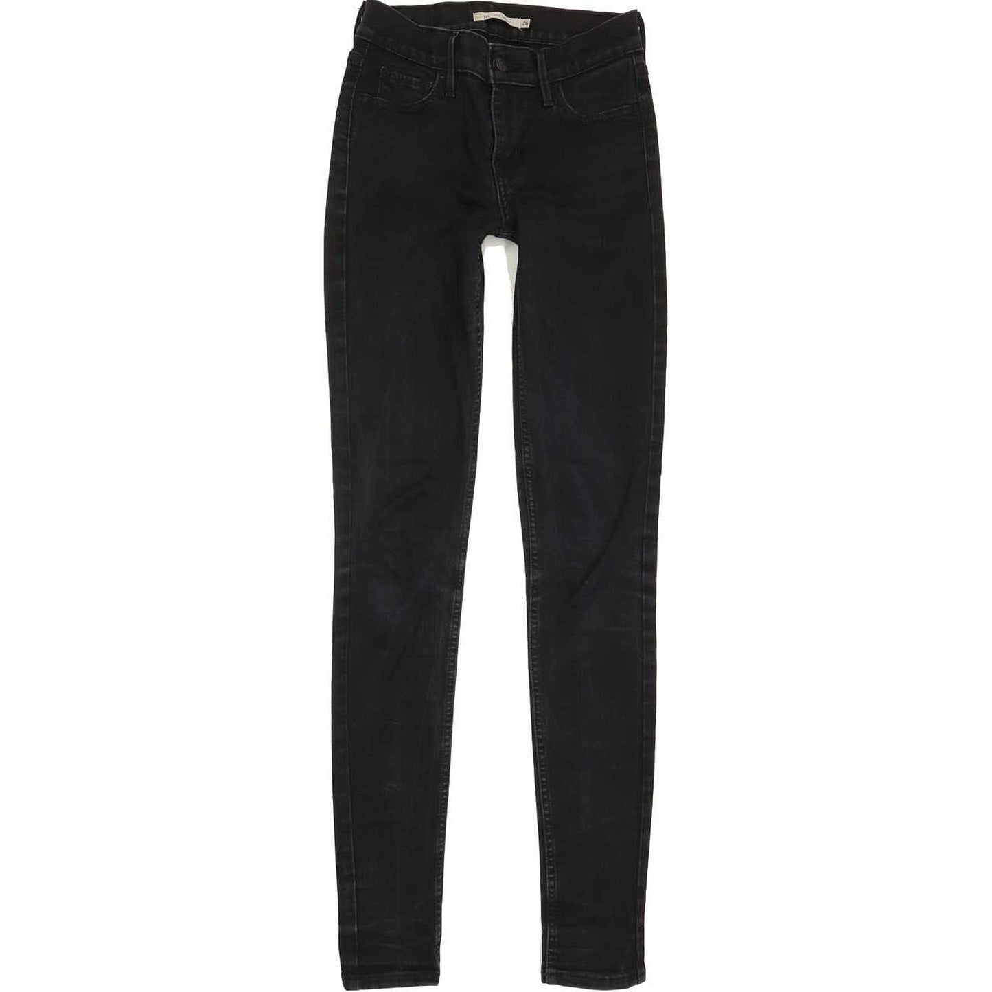 Levi's 710 Super Women Black Skinny Slim Stretch Jeans W26 L32