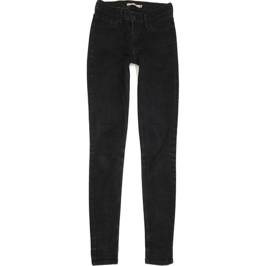 Levi's 710 Super Women Black Skinny Slim Stretch Jeans W26 L32