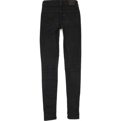 Levi's 710 Super Women Black Skinny Slim Stretch Jeans W26 L32