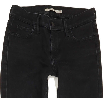 Levi's 710 Super Women Black Skinny Slim Stretch Jeans W26 L32