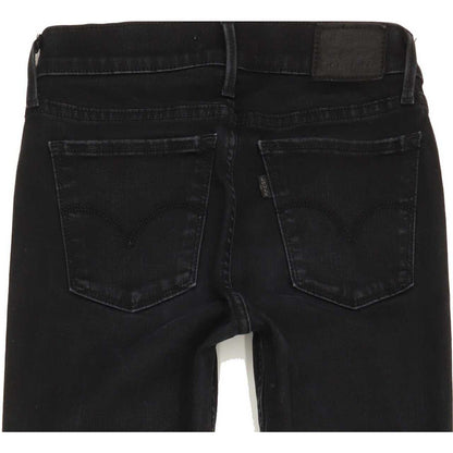 Levi's 710 Super Women Black Skinny Slim Stretch Jeans W26 L32