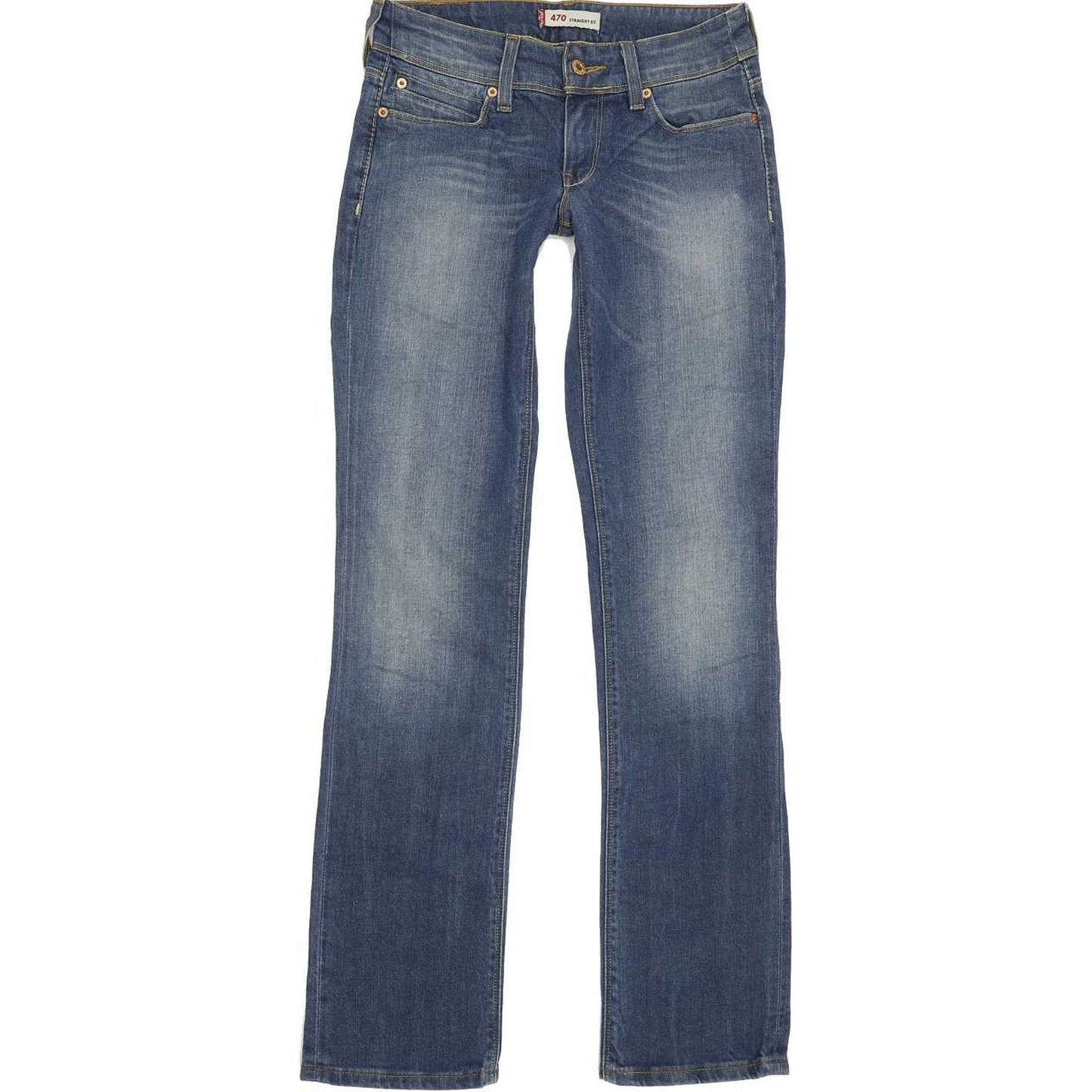 Levi's 470 Women Blue Straight Slim Stretch Jeans W29 L34
