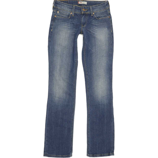 Levi's 470 Women Blue Straight Slim Stretch Jeans W29 L34