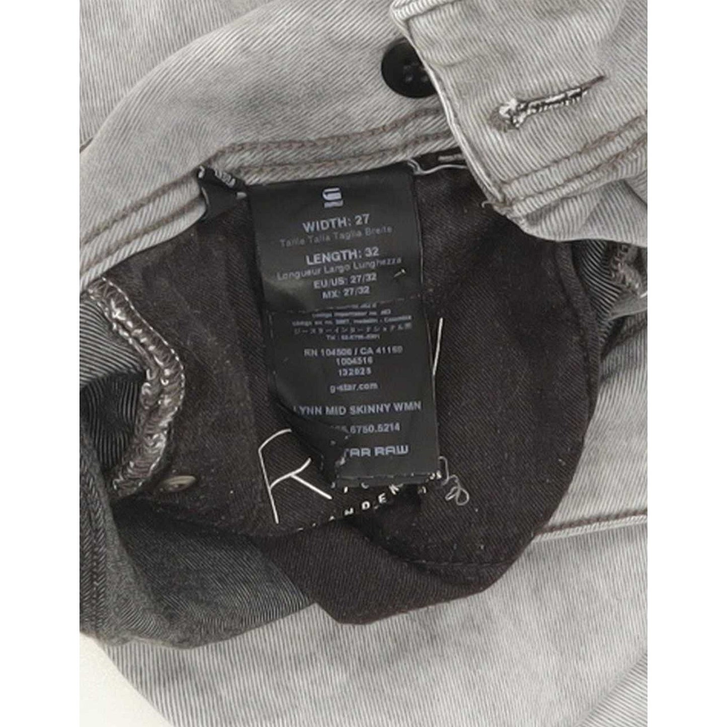 G-Star Lynn Mid Women Grey Skinny Slim Stretch Jeans W27 L32