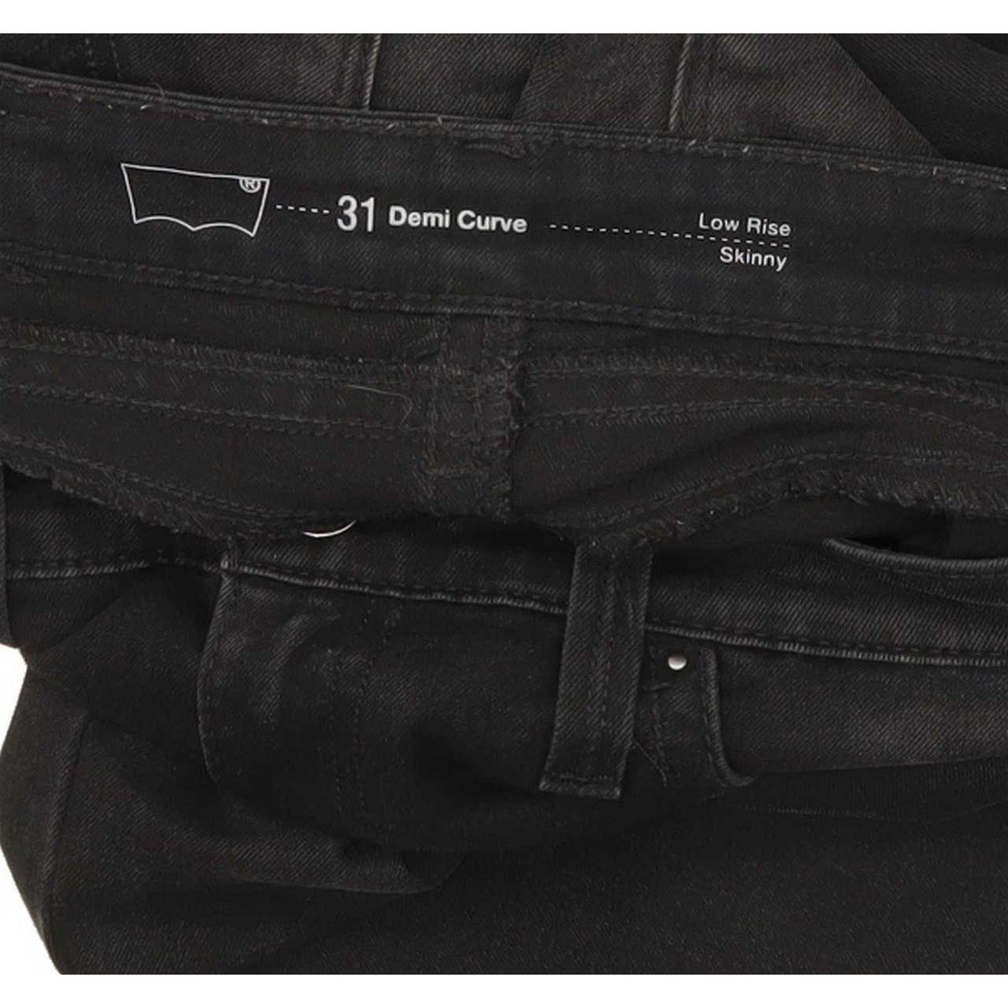 Levi's Demi Curve Women Black Skinny Slim Stretch Jeans W31 L32