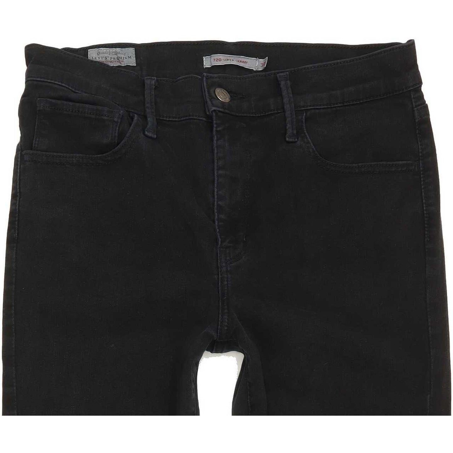 Levi's 720 Super Women Black Skinny Slim Stretch Jeans W30 L29