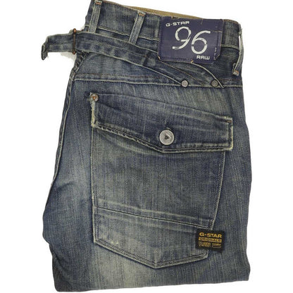 G-Star Men Blue Straight Slim Jeans W28 L34