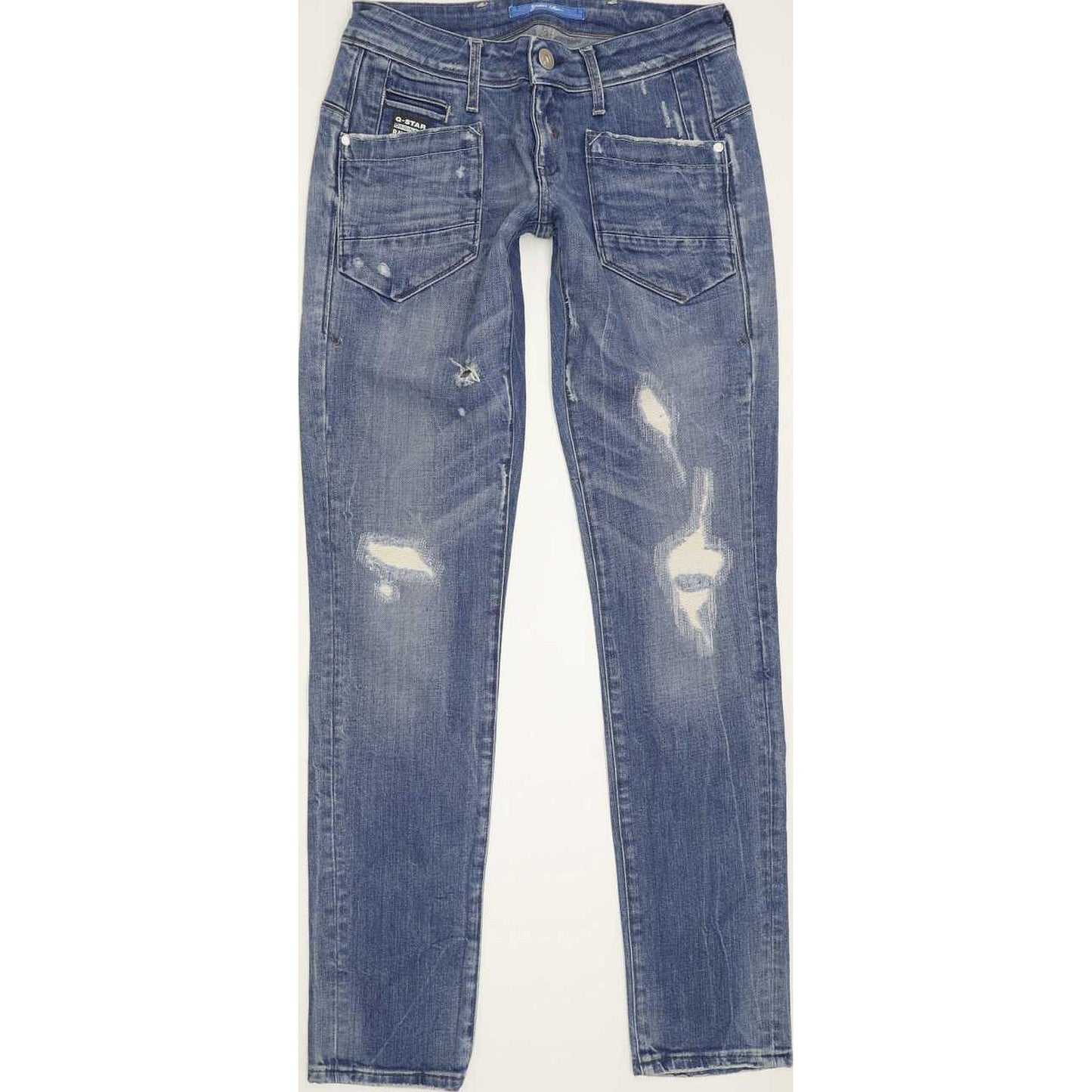 G-Star Women Blue Straight Slim Stretch Jeans W26 L31