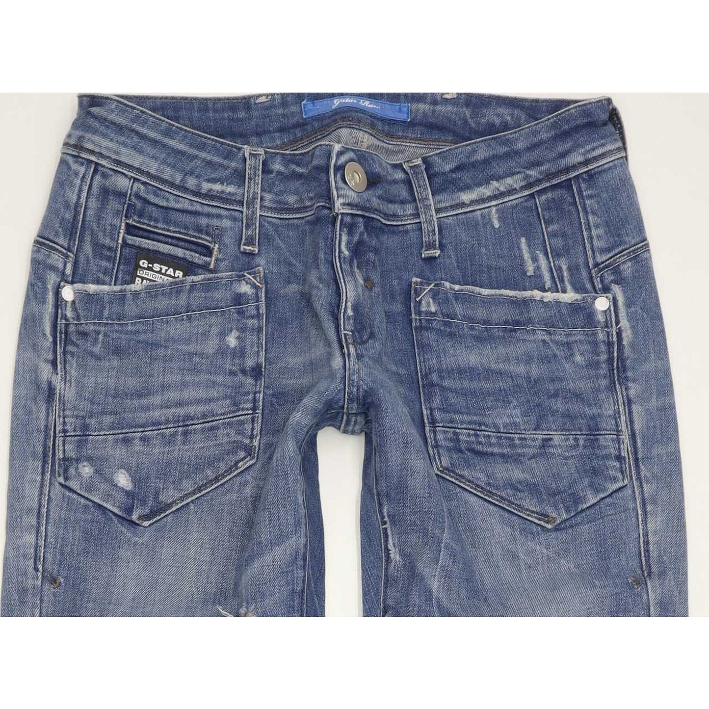 G-Star Women Blue Straight Slim Stretch Jeans W26 L31