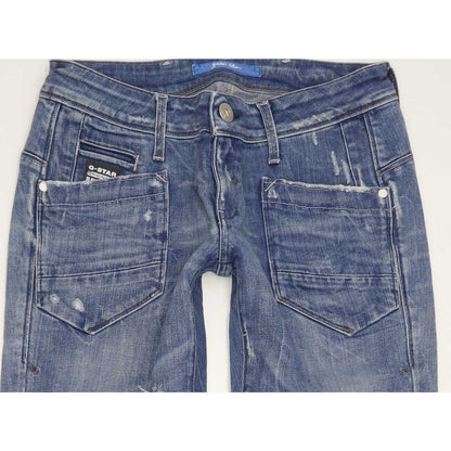 G-Star Women Blue Straight Slim Stretch Jeans W26 L31